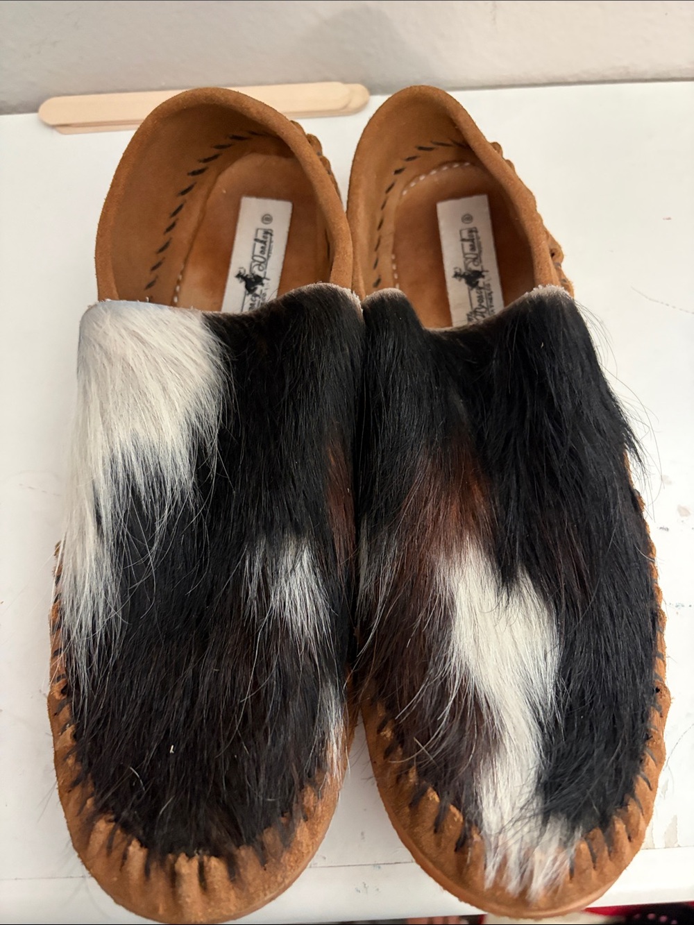 Broncy donkey day workers cowhide moccasins 8
